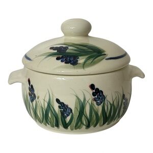 Gail Pittman Handpainted Splendor 1 Quart Covered Casserole Glazed Ceramic Dish